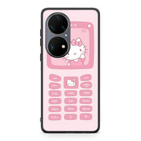 Thumbnail for Huawei P50 Pro Hello Kitten Θήκη Αγίου Βαλεντίνου από τη Smartfits με σχέδιο στο πίσω μέρος και μαύρο περίβλημα | Smartphone case with colorful back and black bezels by Smartfits