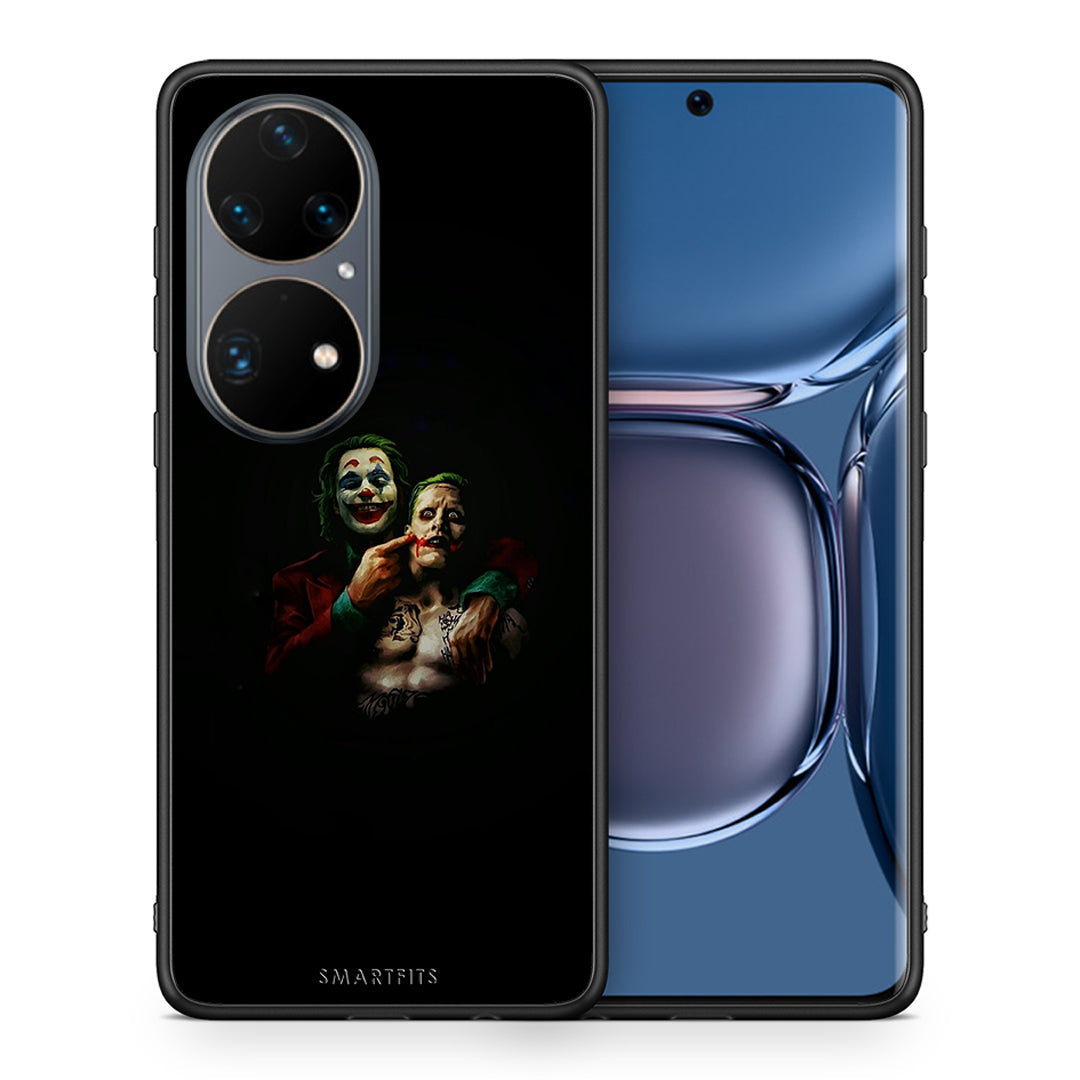 Θήκη Huawei P50 Pro Clown Hero από τη Smartfits με σχέδιο στο πίσω μέρος και μαύρο περίβλημα | Huawei P50 Pro Clown Hero case with colorful back and black bezels