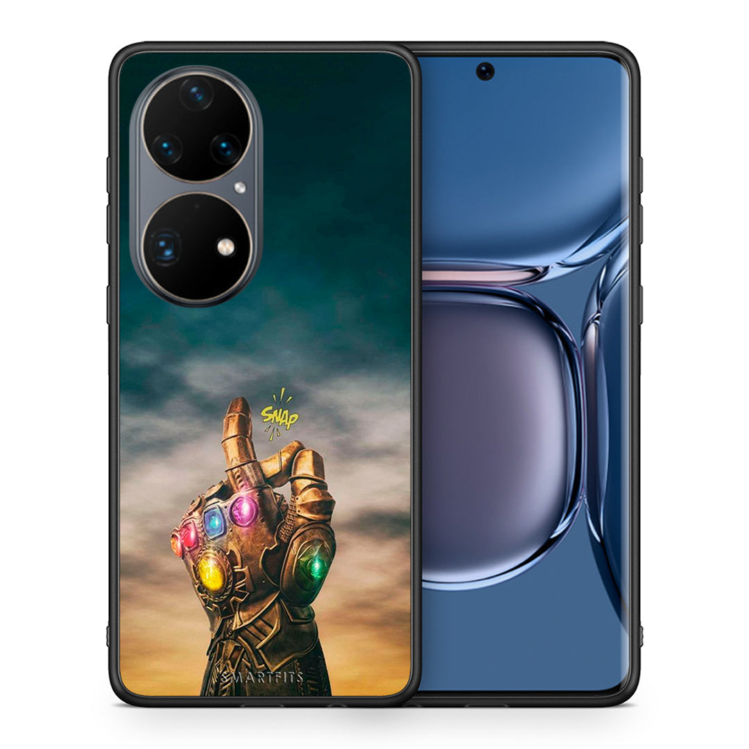 Θήκη Huawei P50 Pro Infinity Snap από τη Smartfits με σχέδιο στο πίσω μέρος και μαύρο περίβλημα | Huawei P50 Pro Infinity Snap case with colorful back and black bezels