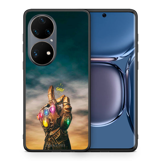 Θήκη Huawei P50 Pro Infinity Snap από τη Smartfits με σχέδιο στο πίσω μέρος και μαύρο περίβλημα | Huawei P50 Pro Infinity Snap case with colorful back and black bezels
