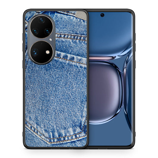 Θήκη Huawei P50 Pro Jeans Pocket από τη Smartfits με σχέδιο στο πίσω μέρος και μαύρο περίβλημα | Huawei P50 Pro Jeans Pocket case with colorful back and black bezels
