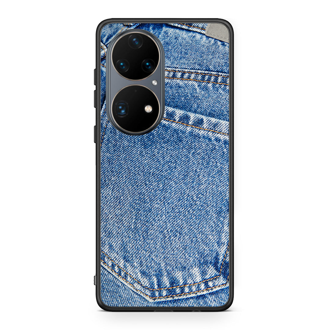 Huawei P50 Pro Jeans Pocket θήκη από τη Smartfits με σχέδιο στο πίσω μέρος και μαύρο περίβλημα | Smartphone case with colorful back and black bezels by Smartfits