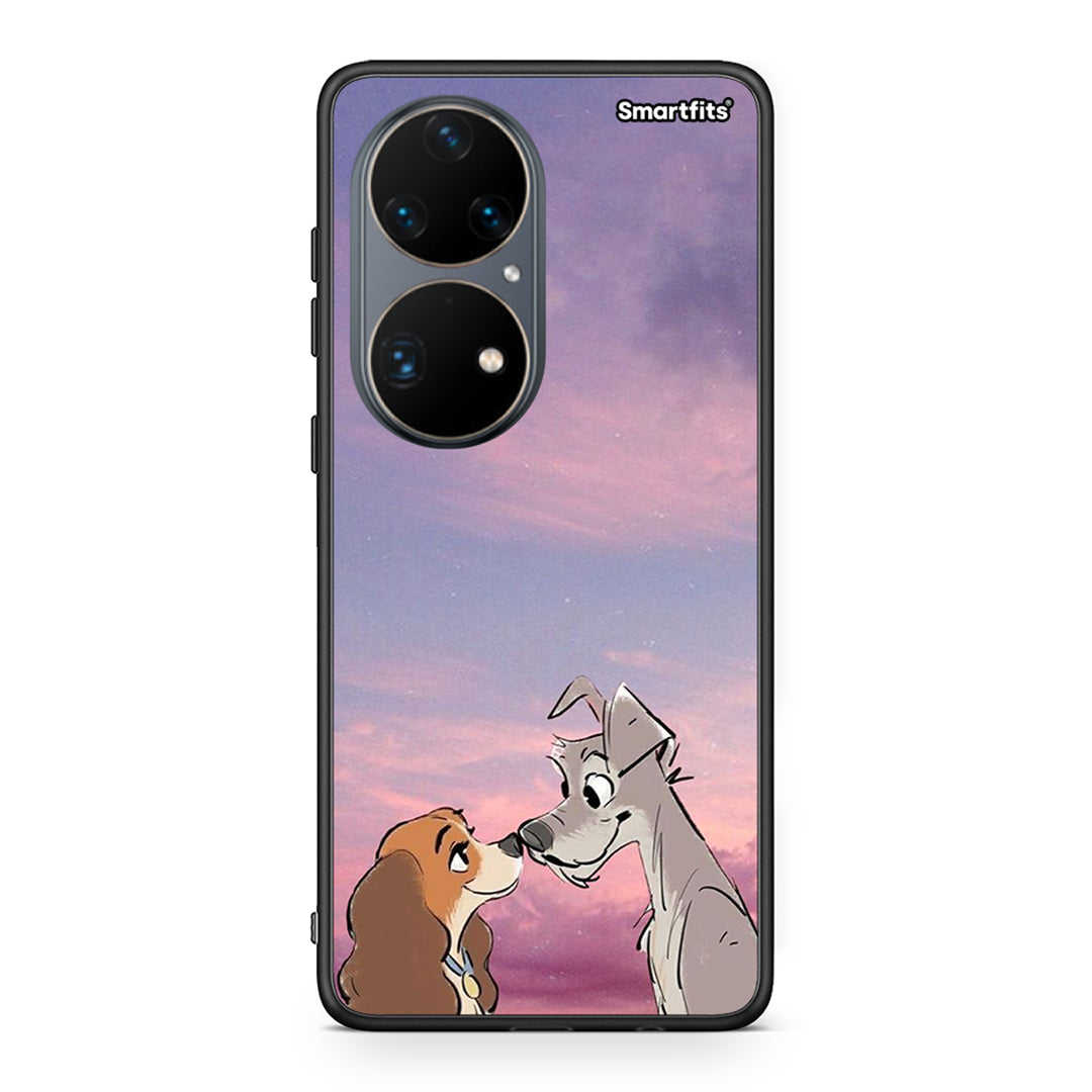 Huawei P50 Pro Lady And Tramp θήκη από τη Smartfits με σχέδιο στο πίσω μέρος και μαύρο περίβλημα | Smartphone case with colorful back and black bezels by Smartfits