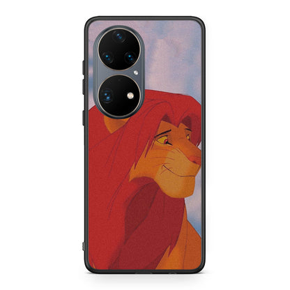 Huawei P50 Pro Lion Love 1 Θήκη Αγίου Βαλεντίνου από τη Smartfits με σχέδιο στο πίσω μέρος και μαύρο περίβλημα | Smartphone case with colorful back and black bezels by Smartfits
