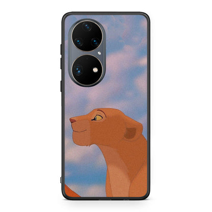 Huawei P50 Pro Lion Love 2 Θήκη Αγίου Βαλεντίνου από τη Smartfits με σχέδιο στο πίσω μέρος και μαύρο περίβλημα | Smartphone case with colorful back and black bezels by Smartfits