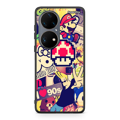 Huawei P50 Pro Love The 90s θήκη από τη Smartfits με σχέδιο στο πίσω μέρος και μαύρο περίβλημα | Smartphone case with colorful back and black bezels by Smartfits