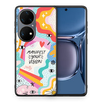 Thumbnail for Θήκη Huawei P50 Pro Manifest Your Vision από τη Smartfits με σχέδιο στο πίσω μέρος και μαύρο περίβλημα | Huawei P50 Pro Manifest Your Vision case with colorful back and black bezels