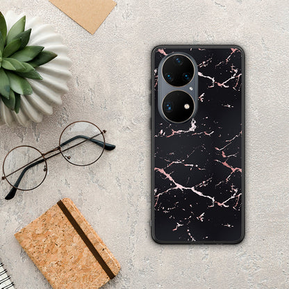 Marble Black Rosegold - Huawei P50 Pro θήκη