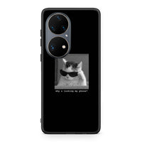 Thumbnail for Huawei P50 Pro Meme Cat θήκη από τη Smartfits με σχέδιο στο πίσω μέρος και μαύρο περίβλημα | Smartphone case with colorful back and black bezels by Smartfits