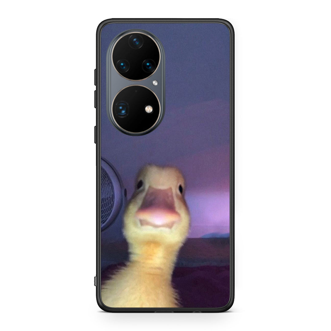 Huawei P50 Pro Meme Duck θήκη από τη Smartfits με σχέδιο στο πίσω μέρος και μαύρο περίβλημα | Smartphone case with colorful back and black bezels by Smartfits
