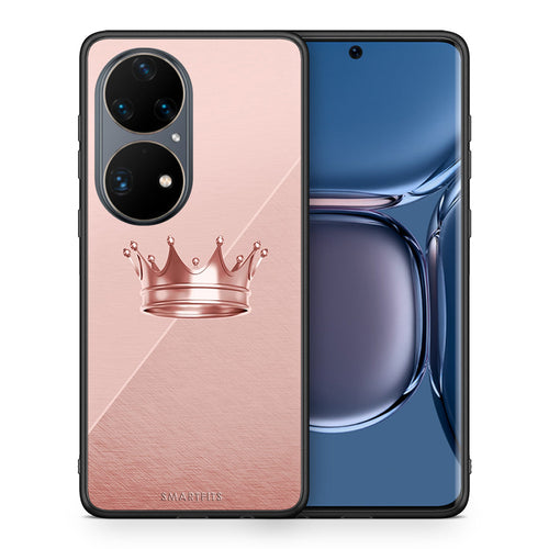 Θήκη Huawei P50 Pro Crown Minimal από τη Smartfits με σχέδιο στο πίσω μέρος και μαύρο περίβλημα | Huawei P50 Pro Crown Minimal case with colorful back and black bezels