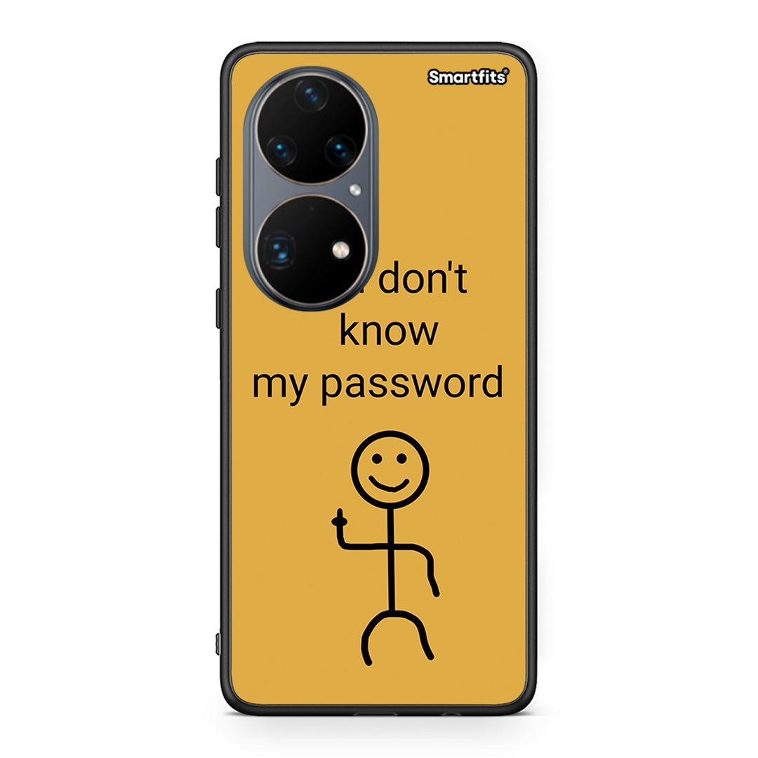 Huawei P50 Pro My Password Θήκη από τη Smartfits με σχέδιο στο πίσω μέρος και μαύρο περίβλημα | Smartphone case with colorful back and black bezels by Smartfits