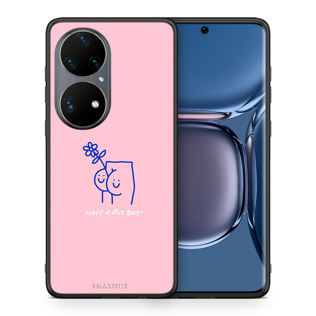 Θήκη Huawei P50 Pro Nice Day από τη Smartfits με σχέδιο στο πίσω μέρος και μαύρο περίβλημα | Huawei P50 Pro Nice Day case with colorful back and black bezels