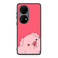 Thumbnail for Huawei P50 Pro Pig Love 1 Θήκη Αγίου Βαλεντίνου από τη Smartfits με σχέδιο στο πίσω μέρος και μαύρο περίβλημα | Smartphone case with colorful back and black bezels by Smartfits
