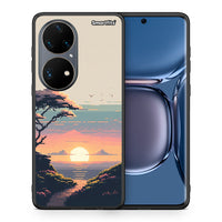 Thumbnail for Θήκη Huawei P50 Pro Pixel Sunset από τη Smartfits με σχέδιο στο πίσω μέρος και μαύρο περίβλημα | Huawei P50 Pro Pixel Sunset case with colorful back and black bezels