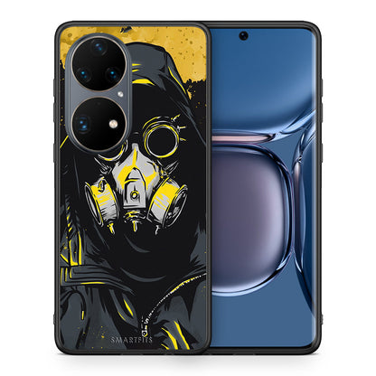 Θήκη Huawei P50 Pro Mask PopArt από τη Smartfits με σχέδιο στο πίσω μέρος και μαύρο περίβλημα | Huawei P50 Pro Mask PopArt case with colorful back and black bezels