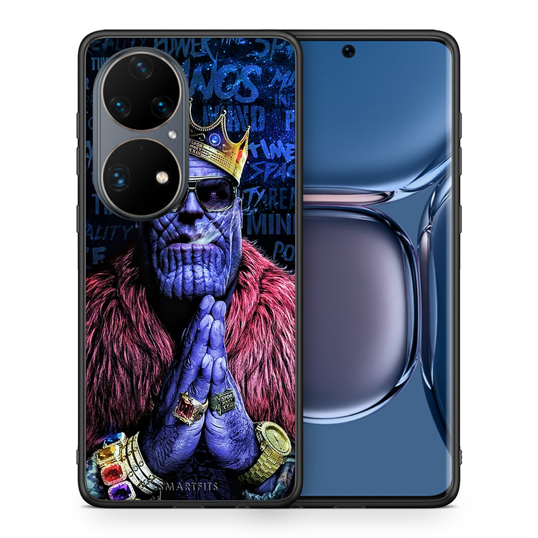 Θήκη Huawei P50 Pro Thanos PopArt από τη Smartfits με σχέδιο στο πίσω μέρος και μαύρο περίβλημα | Huawei P50 Pro Thanos PopArt case with colorful back and black bezels