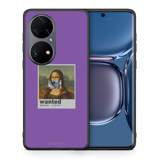 Θήκη Huawei P50 Pro Monalisa Popart από τη Smartfits με σχέδιο στο πίσω μέρος και μαύρο περίβλημα | Huawei P50 Pro Monalisa Popart case with colorful back and black bezels
