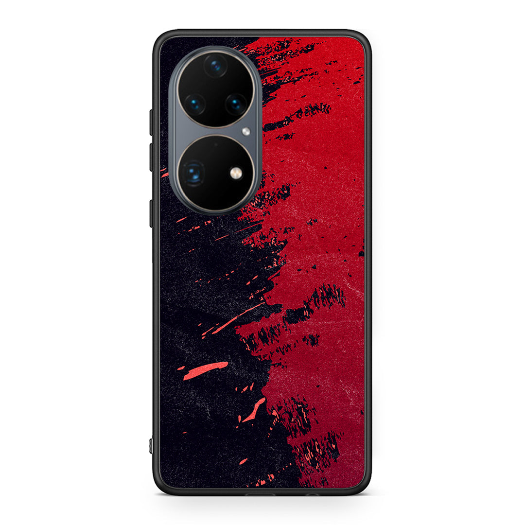 Huawei P50 Pro Red Paint Θήκη Αγίου Βαλεντίνου από τη Smartfits με σχέδιο στο πίσω μέρος και μαύρο περίβλημα | Smartphone case with colorful back and black bezels by Smartfits