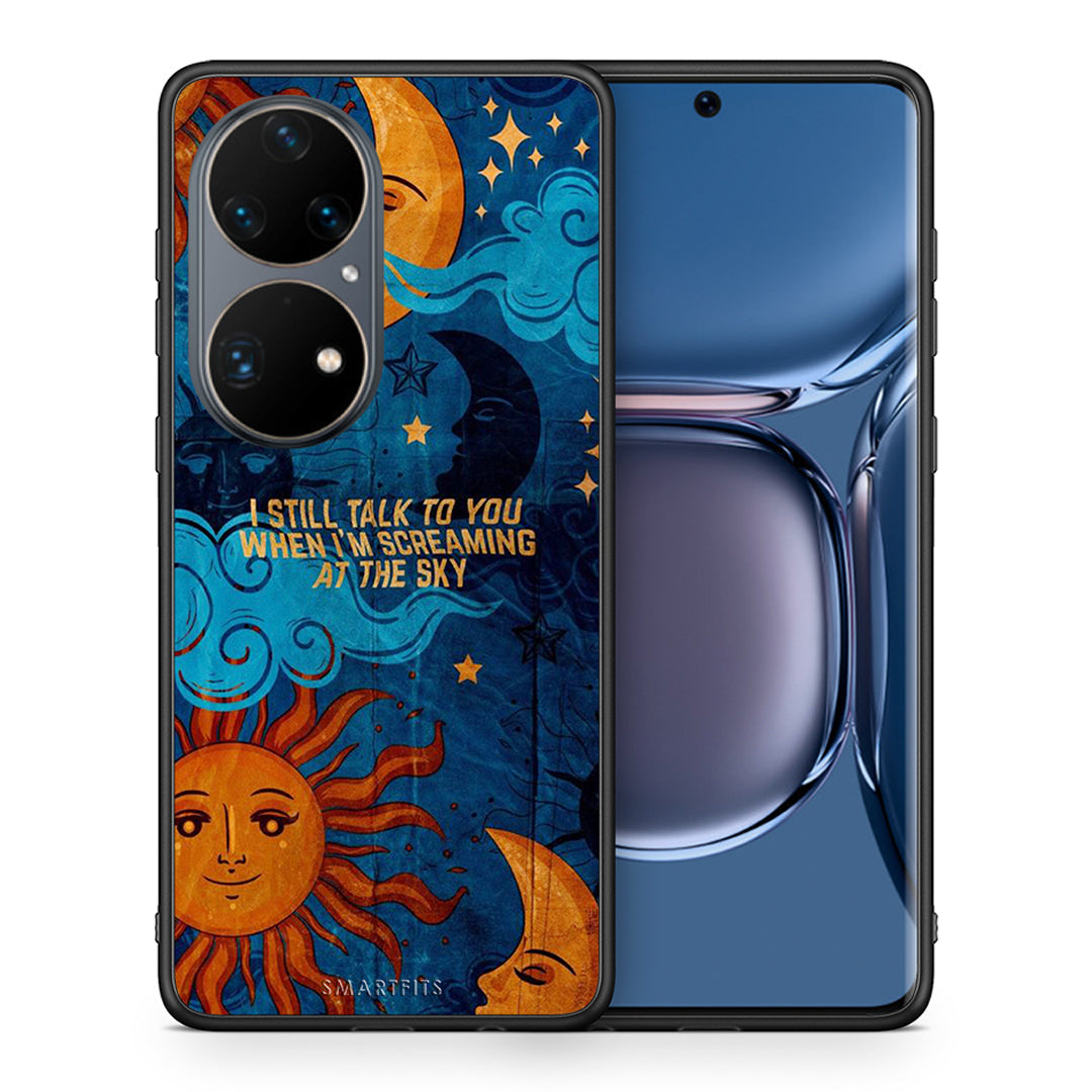 Θήκη Huawei P50 Pro Screaming Sky από τη Smartfits με σχέδιο στο πίσω μέρος και μαύρο περίβλημα | Huawei P50 Pro Screaming Sky case with colorful back and black bezels