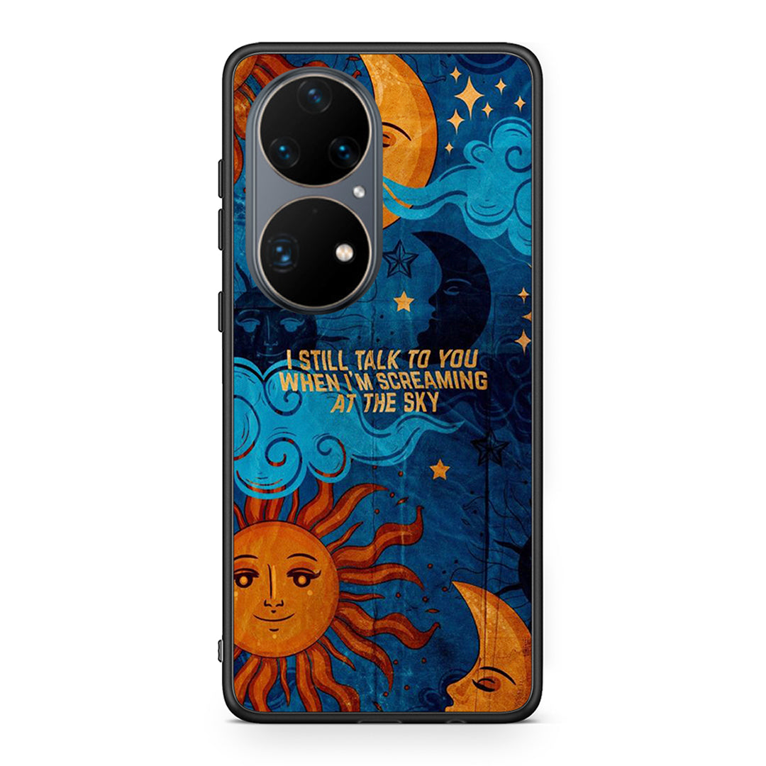 Huawei P50 Pro Screaming Sky θήκη από τη Smartfits με σχέδιο στο πίσω μέρος και μαύρο περίβλημα | Smartphone case with colorful back and black bezels by Smartfits