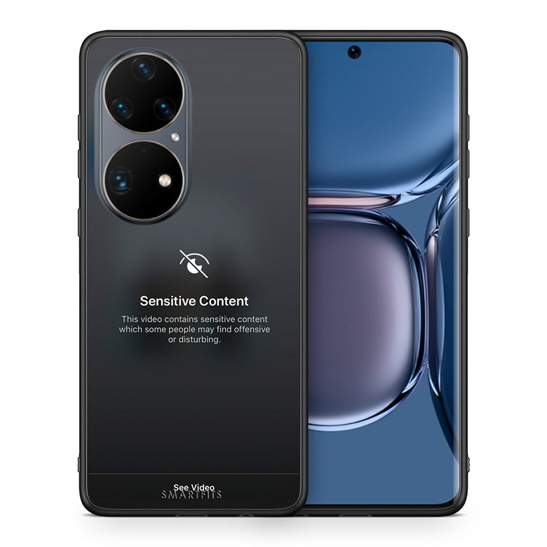 Θήκη Huawei P50 Pro Sensitive Content από τη Smartfits με σχέδιο στο πίσω μέρος και μαύρο περίβλημα | Huawei P50 Pro Sensitive Content case with colorful back and black bezels