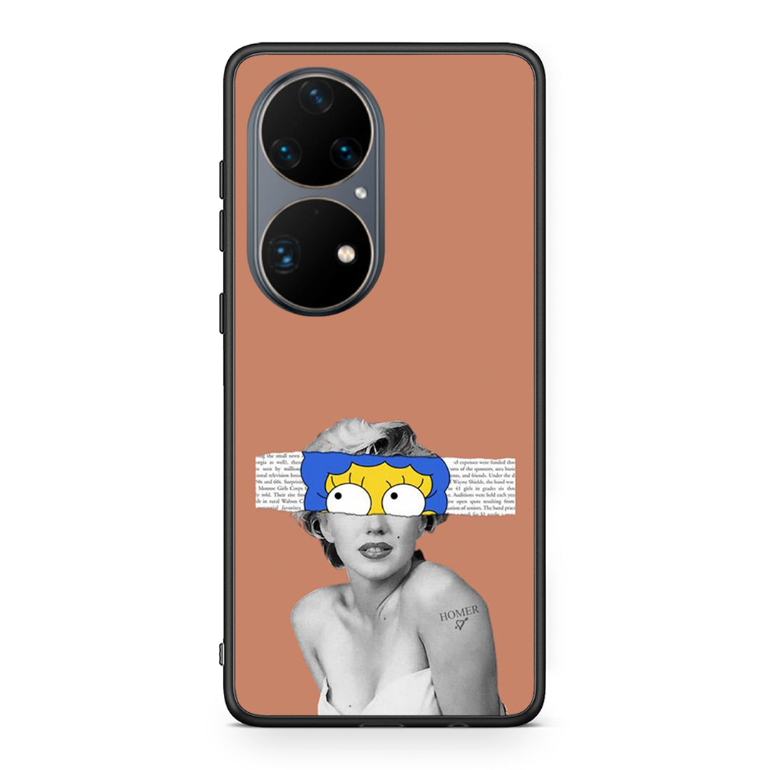 Huawei P50 Pro Sim Merilyn θήκη από τη Smartfits με σχέδιο στο πίσω μέρος και μαύρο περίβλημα | Smartphone case with colorful back and black bezels by Smartfits
