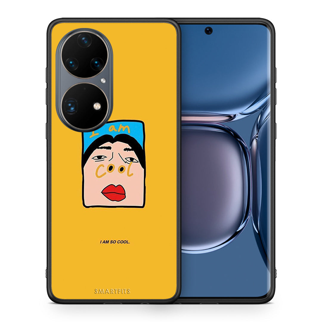 Θήκη Αγίου Βαλεντίνου Huawei P50 Pro So Cool από τη Smartfits με σχέδιο στο πίσω μέρος και μαύρο περίβλημα | Huawei P50 Pro So Cool case with colorful back and black bezels