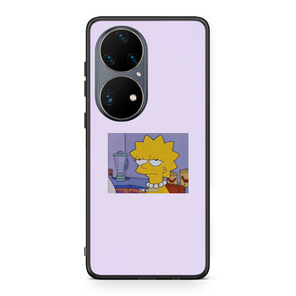 Huawei P50 Pro So Happy θήκη από τη Smartfits με σχέδιο στο πίσω μέρος και μαύρο περίβλημα | Smartphone case with colorful back and black bezels by Smartfits