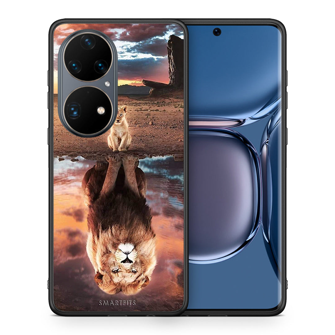 Θήκη Αγίου Βαλεντίνου Huawei P50 Pro Sunset Dreams από τη Smartfits με σχέδιο στο πίσω μέρος και μαύρο περίβλημα | Huawei P50 Pro Sunset Dreams case with colorful back and black bezels