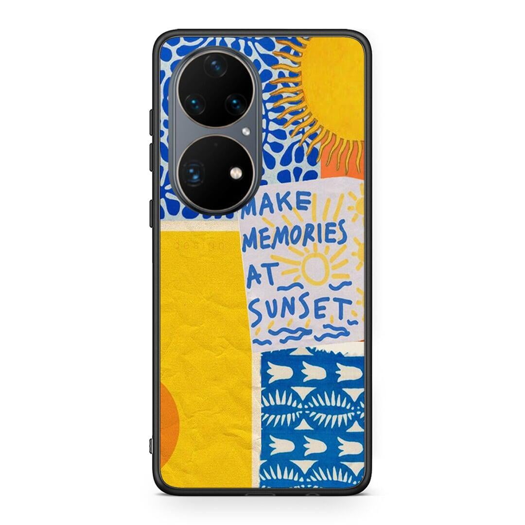 Huawei P50 Pro Sunset Memories Θήκη από τη Smartfits με σχέδιο στο πίσω μέρος και μαύρο περίβλημα | Smartphone case with colorful back and black bezels by Smartfits