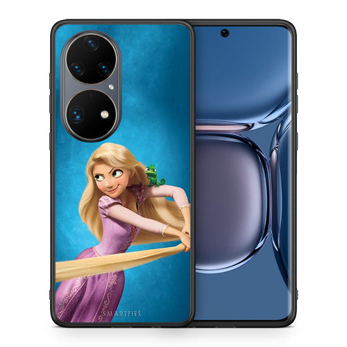 Θήκη Αγίου Βαλεντίνου Huawei P50 Pro Tangled 2 από τη Smartfits με σχέδιο στο πίσω μέρος και μαύρο περίβλημα | Huawei P50 Pro Tangled 2 case with colorful back and black bezels
