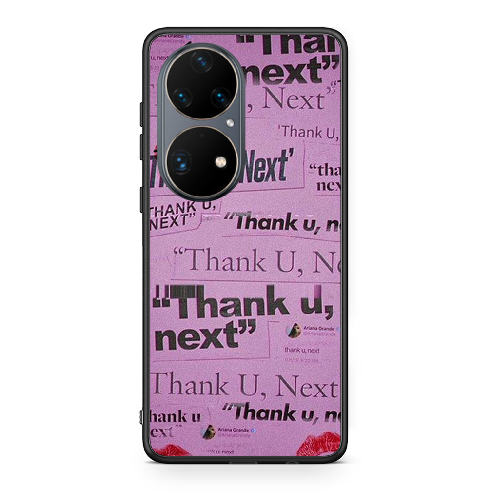 Huawei P50 Pro Thank You Next Θήκη Αγίου Βαλεντίνου από τη Smartfits με σχέδιο στο πίσω μέρος και μαύρο περίβλημα | Smartphone case with colorful back and black bezels by Smartfits