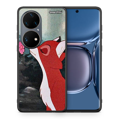 Θήκη Huawei P50 Pro Tod And Vixey Love 2 από τη Smartfits με σχέδιο στο πίσω μέρος και μαύρο περίβλημα | Huawei P50 Pro Tod And Vixey Love 2 case with colorful back and black bezels