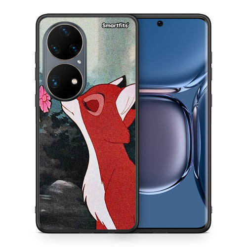 Θήκη Huawei P50 Pro Tod And Vixey Love 2 από τη Smartfits με σχέδιο στο πίσω μέρος και μαύρο περίβλημα | Huawei P50 Pro Tod And Vixey Love 2 case with colorful back and black bezels