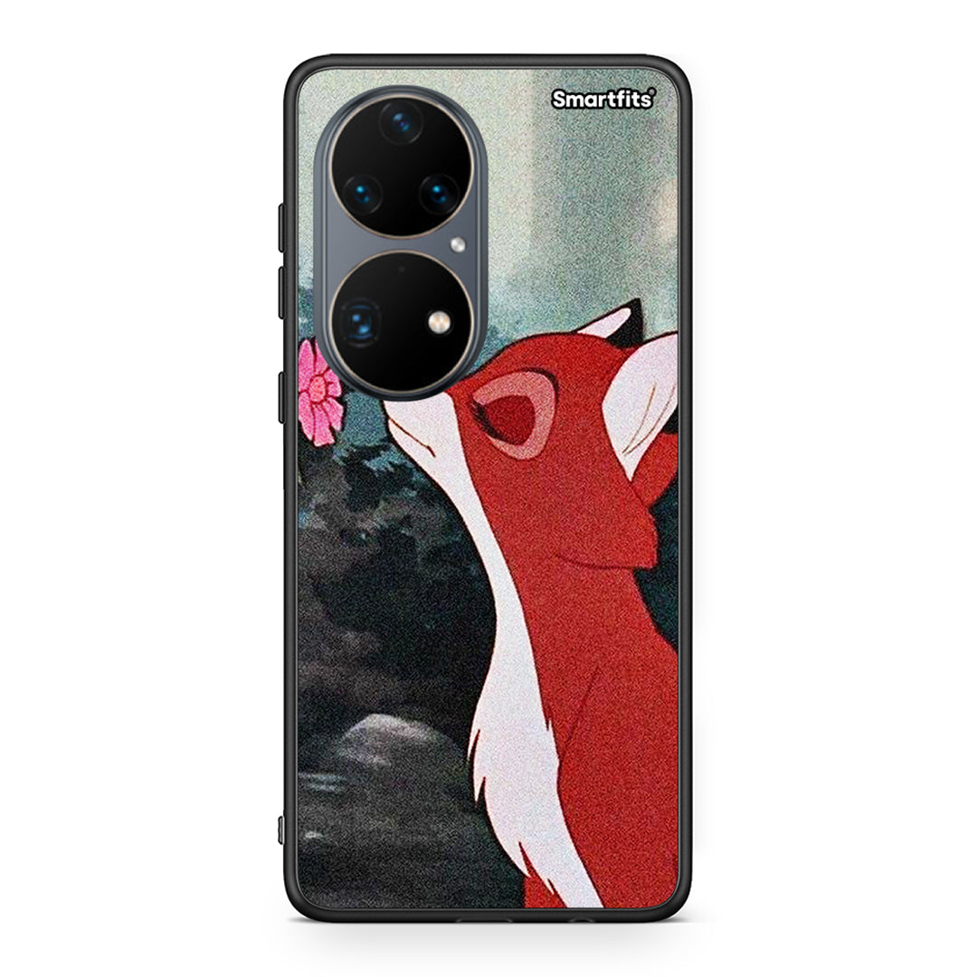 Huawei P50 Pro Tod And Vixey Love 2 θήκη από τη Smartfits με σχέδιο στο πίσω μέρος και μαύρο περίβλημα | Smartphone case with colorful back and black bezels by Smartfits