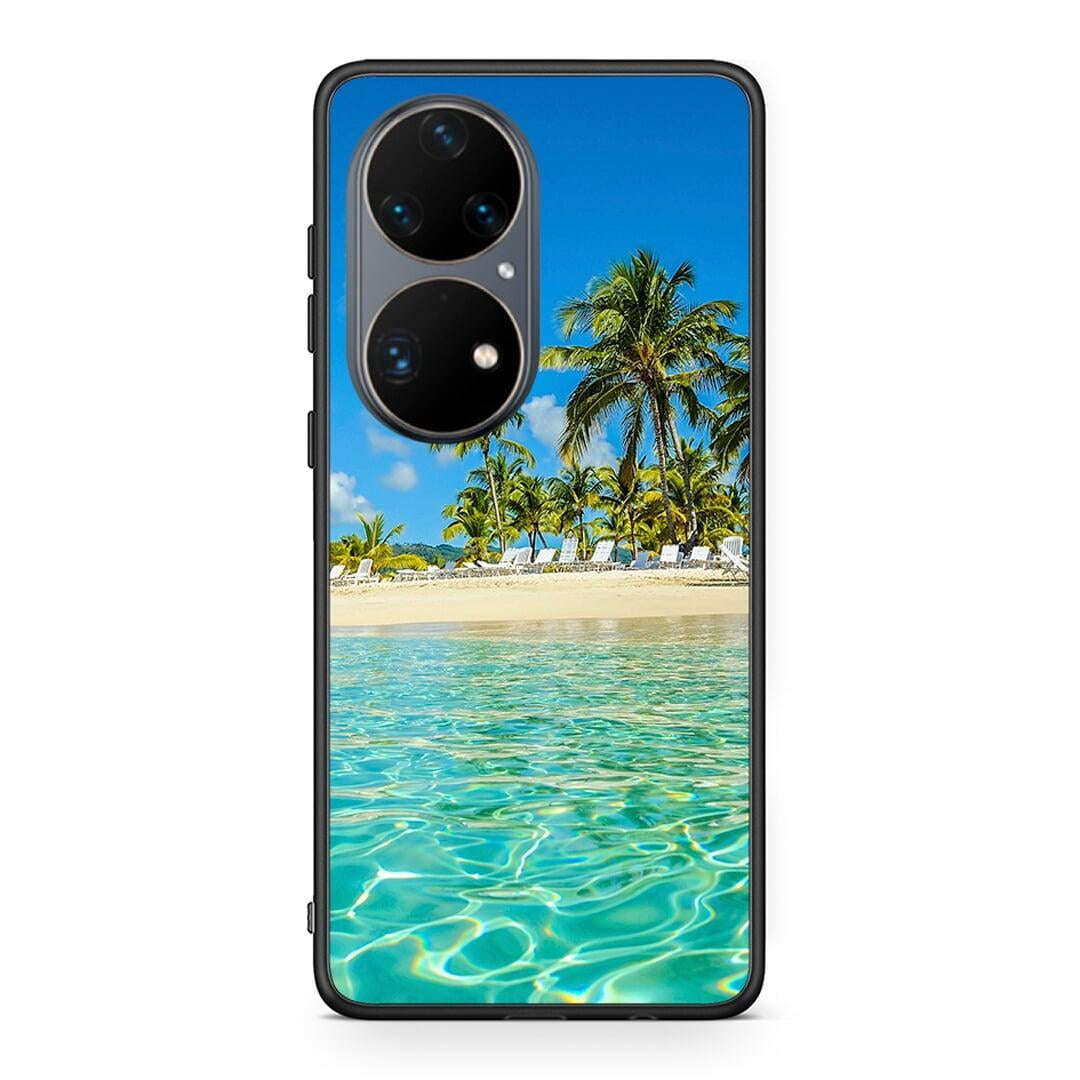 Huawei P50 Pro Tropical Vibes Θήκη από τη Smartfits με σχέδιο στο πίσω μέρος και μαύρο περίβλημα | Smartphone case with colorful back and black bezels by Smartfits