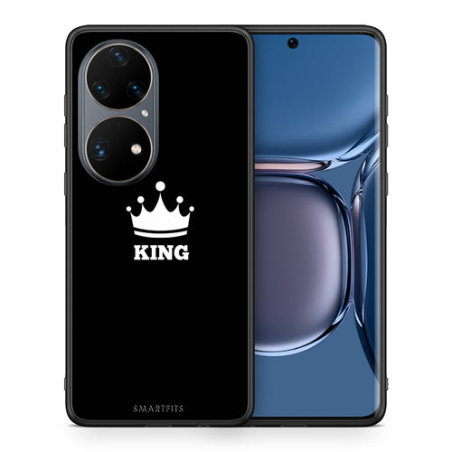Θήκη Huawei P50 Pro King Valentine από τη Smartfits με σχέδιο στο πίσω μέρος και μαύρο περίβλημα | Huawei P50 Pro King Valentine case with colorful back and black bezels
