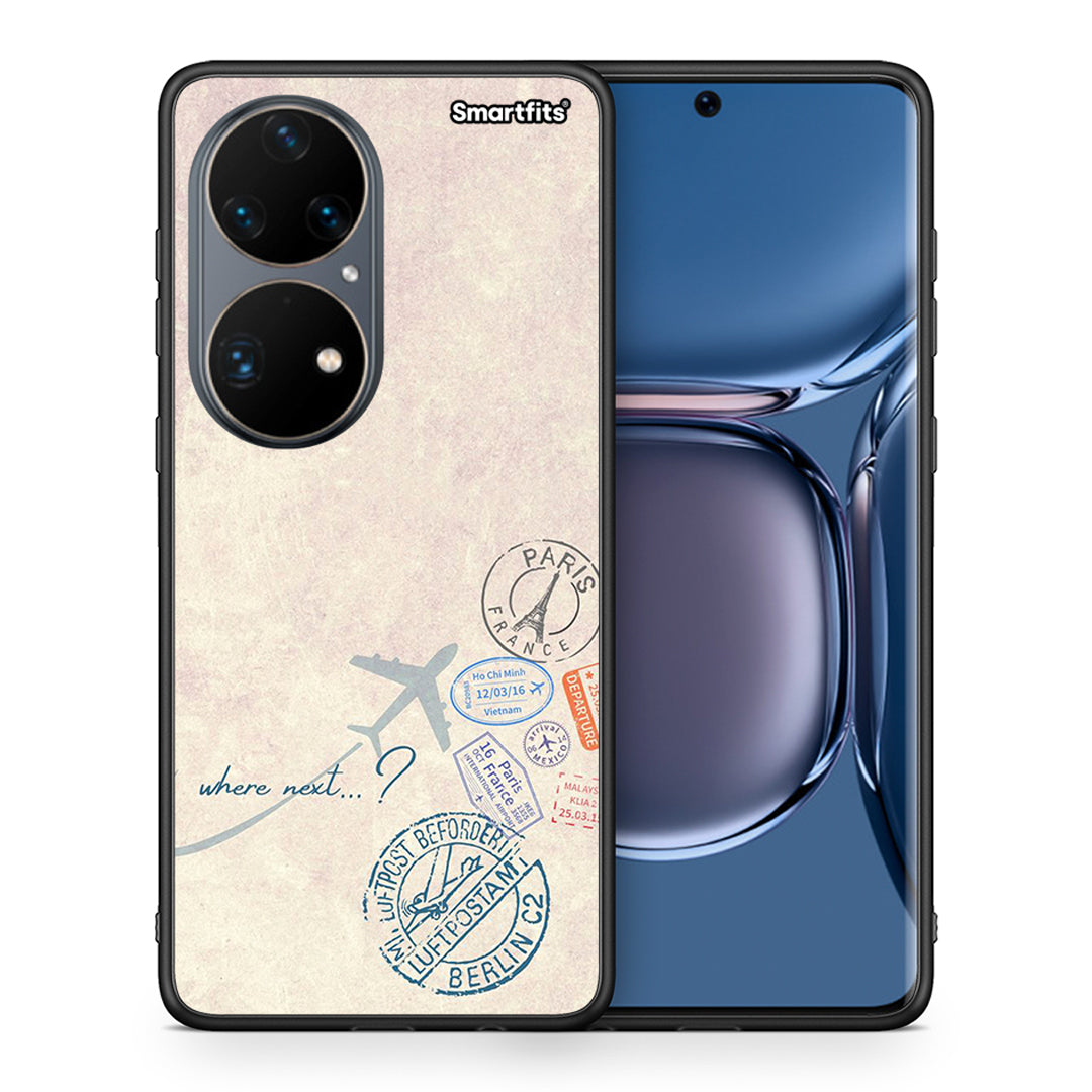 Θήκη Huawei P50 Pro Where Next από τη Smartfits με σχέδιο στο πίσω μέρος και μαύρο περίβλημα | Huawei P50 Pro Where Next case with colorful back and black bezels