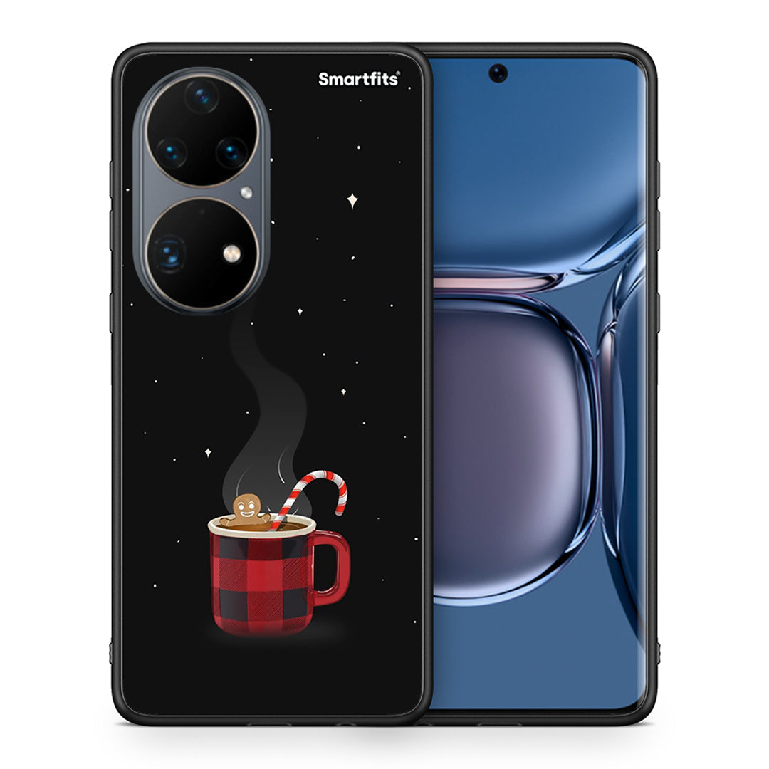 Θήκη Huawei P50 Pro Xmas Bathing από τη Smartfits με σχέδιο στο πίσω μέρος και μαύρο περίβλημα | Huawei P50 Pro Xmas Bathing case with colorful back and black bezels