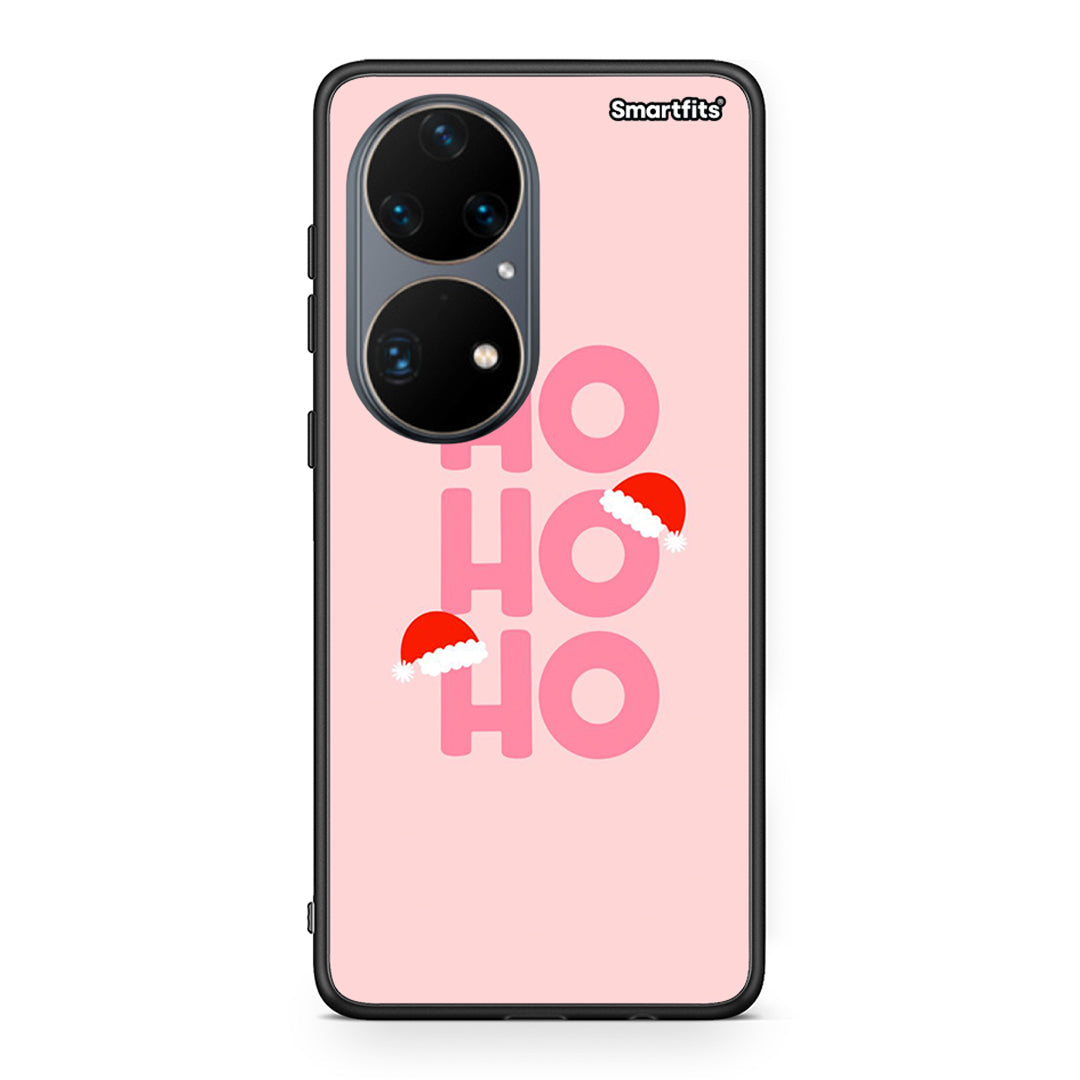 Huawei P50 Pro Xmas Ho Ho Ho θήκη από τη Smartfits με σχέδιο στο πίσω μέρος και μαύρο περίβλημα | Smartphone case with colorful back and black bezels by Smartfits