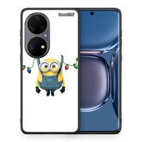 Thumbnail for Θήκη Huawei P50 Pro Xmas Minion Lights από τη Smartfits με σχέδιο στο πίσω μέρος και μαύρο περίβλημα | Huawei P50 Pro Xmas Minion Lights case with colorful back and black bezels