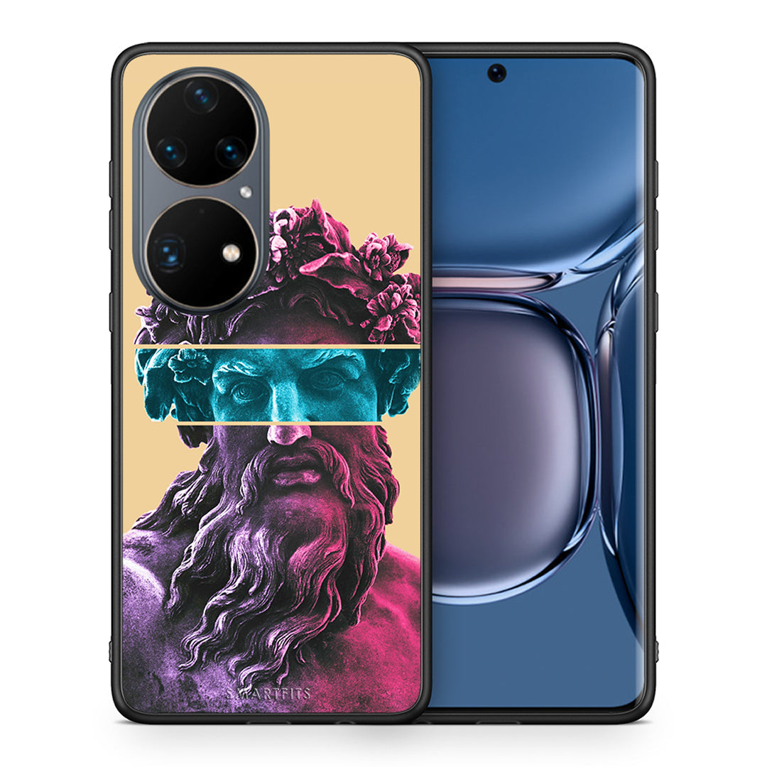 Θήκη Αγίου Βαλεντίνου Huawei P50 Pro Zeus Art από τη Smartfits με σχέδιο στο πίσω μέρος και μαύρο περίβλημα | Huawei P50 Pro Zeus Art case with colorful back and black bezels