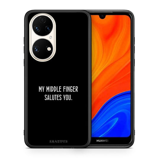 Θήκη Huawei P50 Salute από τη Smartfits με σχέδιο στο πίσω μέρος και μαύρο περίβλημα | Huawei P50 Salute case with colorful back and black bezels