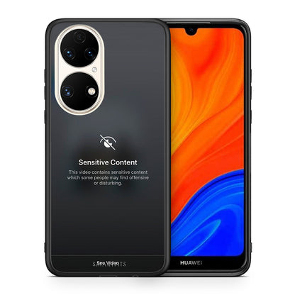 Θήκη Huawei P50 Sensitive Content από τη Smartfits με σχέδιο στο πίσω μέρος και μαύρο περίβλημα | Huawei P50 Sensitive Content case with colorful back and black bezels