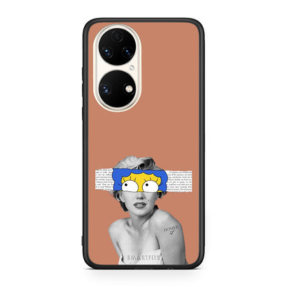 Huawei P50 Sim Merilyn θήκη από τη Smartfits με σχέδιο στο πίσω μέρος και μαύρο περίβλημα | Smartphone case with colorful back and black bezels by Smartfits