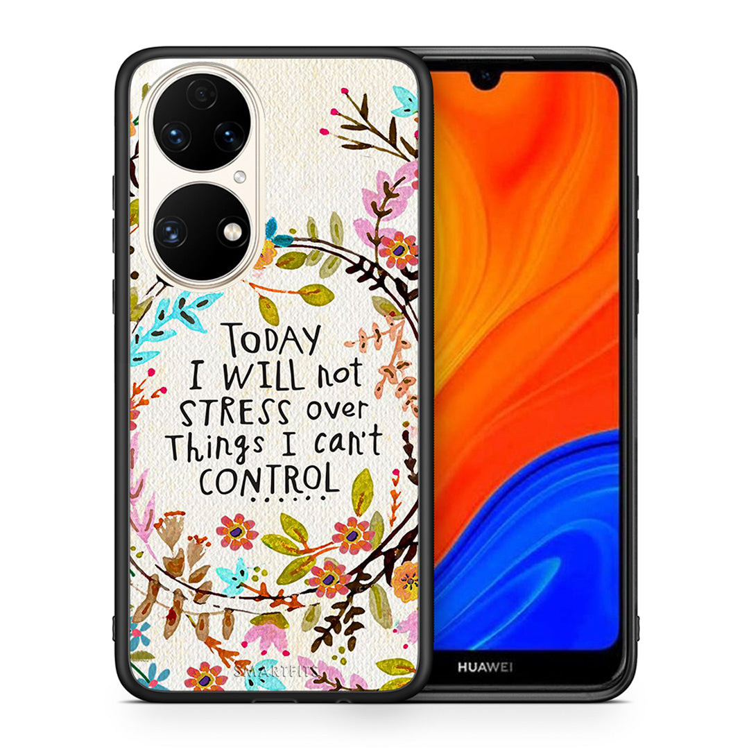 Θήκη Huawei P50 Stress Over από τη Smartfits με σχέδιο στο πίσω μέρος και μαύρο περίβλημα | Huawei P50 Stress Over case with colorful back and black bezels