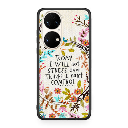 Huawei P50 Stress Over θήκη από τη Smartfits με σχέδιο στο πίσω μέρος και μαύρο περίβλημα | Smartphone case with colorful back and black bezels by Smartfits