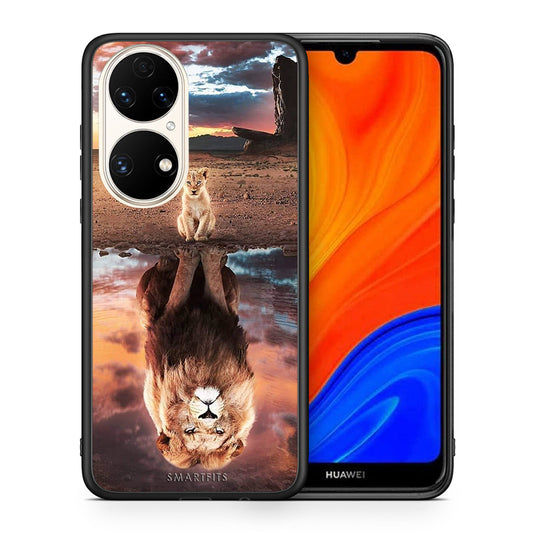 Θήκη Αγίου Βαλεντίνου Huawei P50 Sunset Dreams από τη Smartfits με σχέδιο στο πίσω μέρος και μαύρο περίβλημα | Huawei P50 Sunset Dreams case with colorful back and black bezels