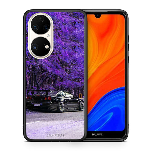 Θήκη Αγίου Βαλεντίνου Huawei P50 Super Car από τη Smartfits με σχέδιο στο πίσω μέρος και μαύρο περίβλημα | Huawei P50 Super Car case with colorful back and black bezels